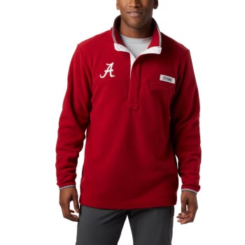 Pánské Bundy Columbia Collegiate PFG Harborside Fleece - Alabama Červené NQSHTJ823